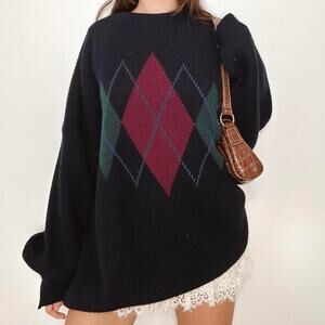 Vintage Umberto Italian Argyle Sweater